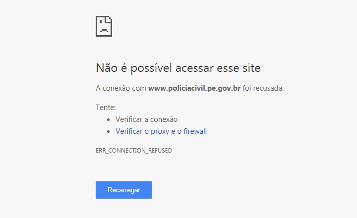 Site da Polícia Civil de Pernambuco é hackeado