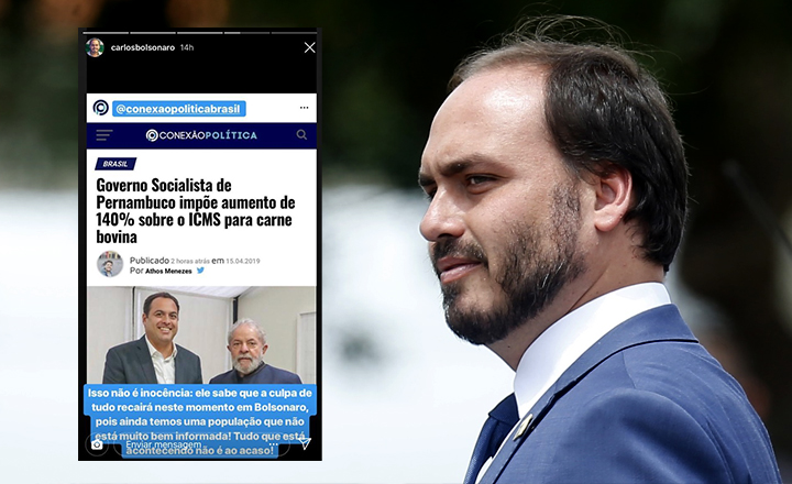 Filho de Bolsonaro critica governador de Pernambuco