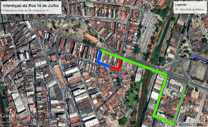 Rua 14 de julho será interditada para ações de serviços emergenciais