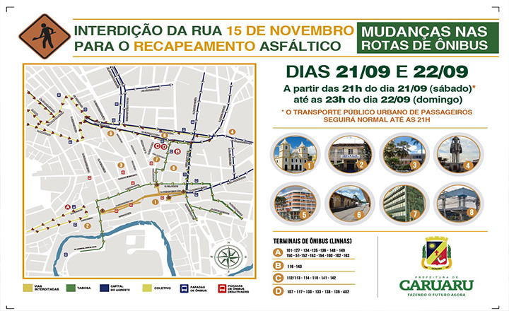 Rua 15 de novembro será interditada neste sábado e domingo