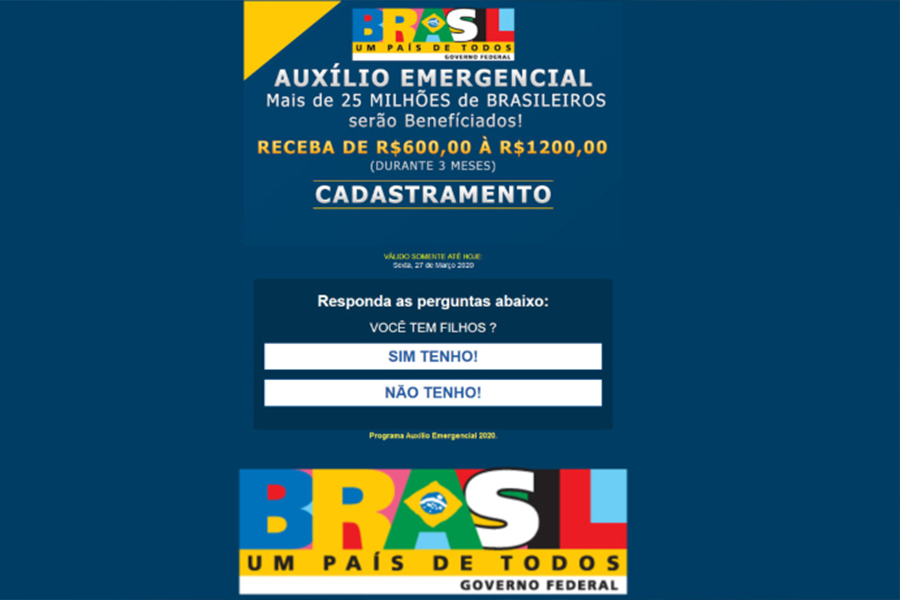 PF alerta para golpe cibernético que promete auxílio emergencial