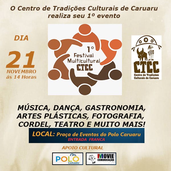 1º Festival Multicultural CTCC será realizado em Caruaru