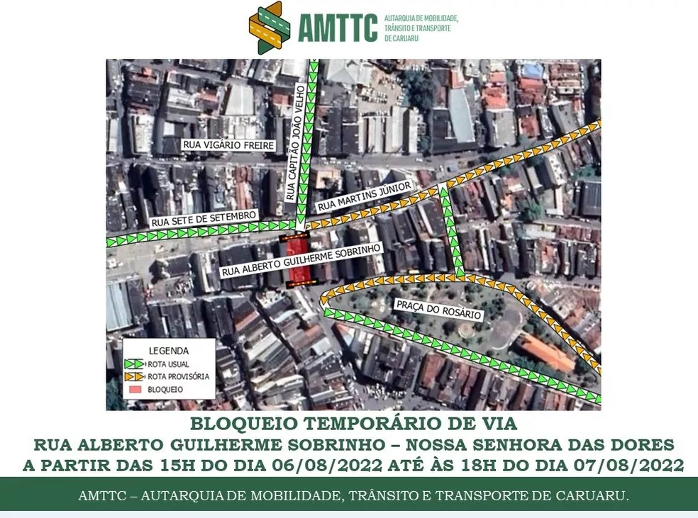 Rua será interditada no Centro de Caruaru neste sábado (6)