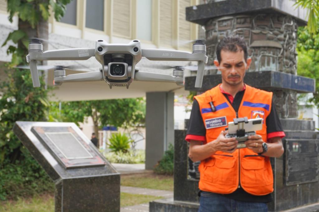 Em caso de necessidade de uso do drone, será necessário entrar em contato com a Defesa Civil. (Imagem: Defesa Civil)
