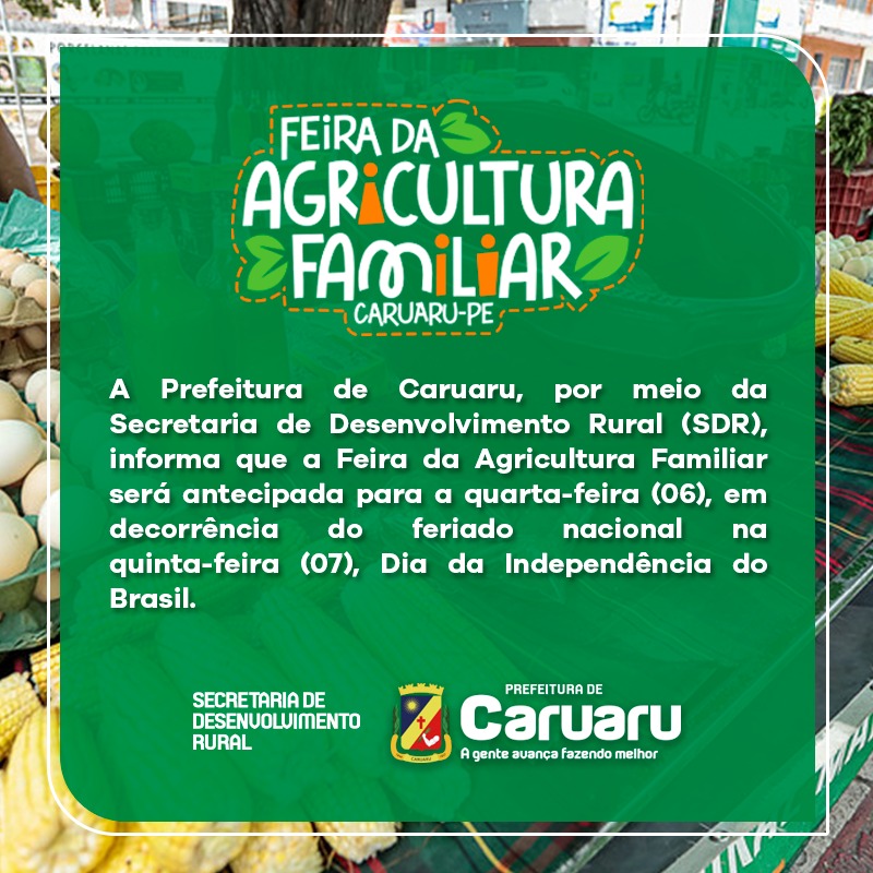 Antecipação ocorre por causa do feriado de 7 de setembro (Imagem: Divulgação)
