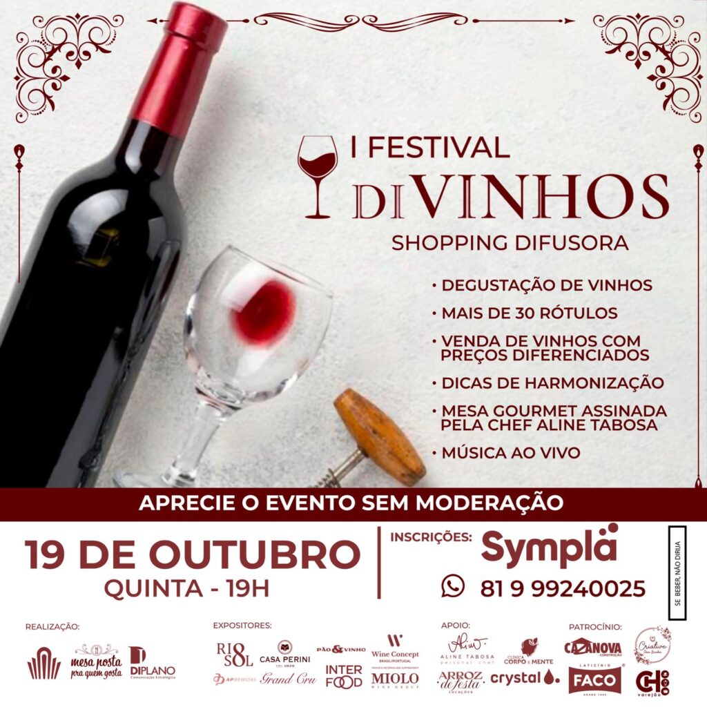 O evento vai oferecer degustação de vinhos com mais de 30 rótulos (Imagem: Divulgação)
