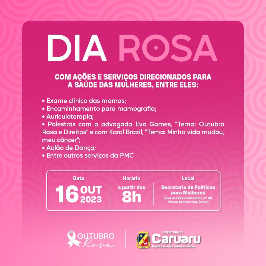 Evento é gratuito e aberto a toda as mulheres do município (Imagem: Divulgação)
