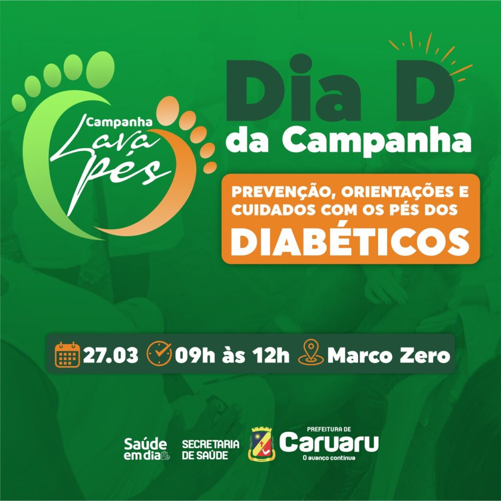 A ação é voltada para a prevenção, orientações e cuidados com os pés dos diabéticos (Imagem: Divulgação)
