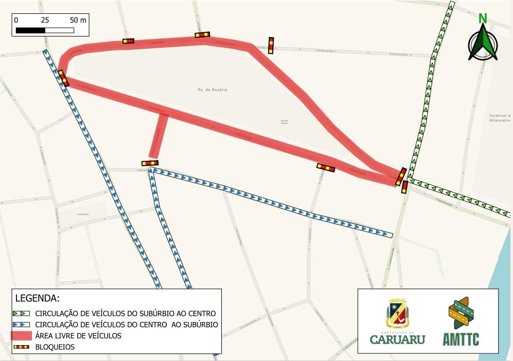 Interdição ocorre devido ao asfaltamento das vias (Imagem: Divulgação)
