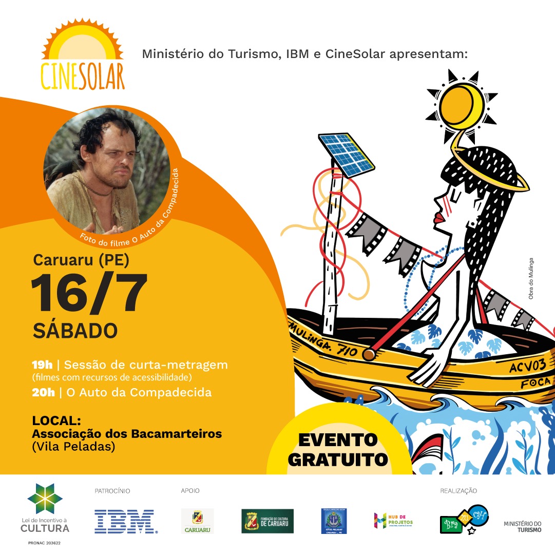 Projeto CineSolar exibe curtas-metragens e filme, em Caruaru