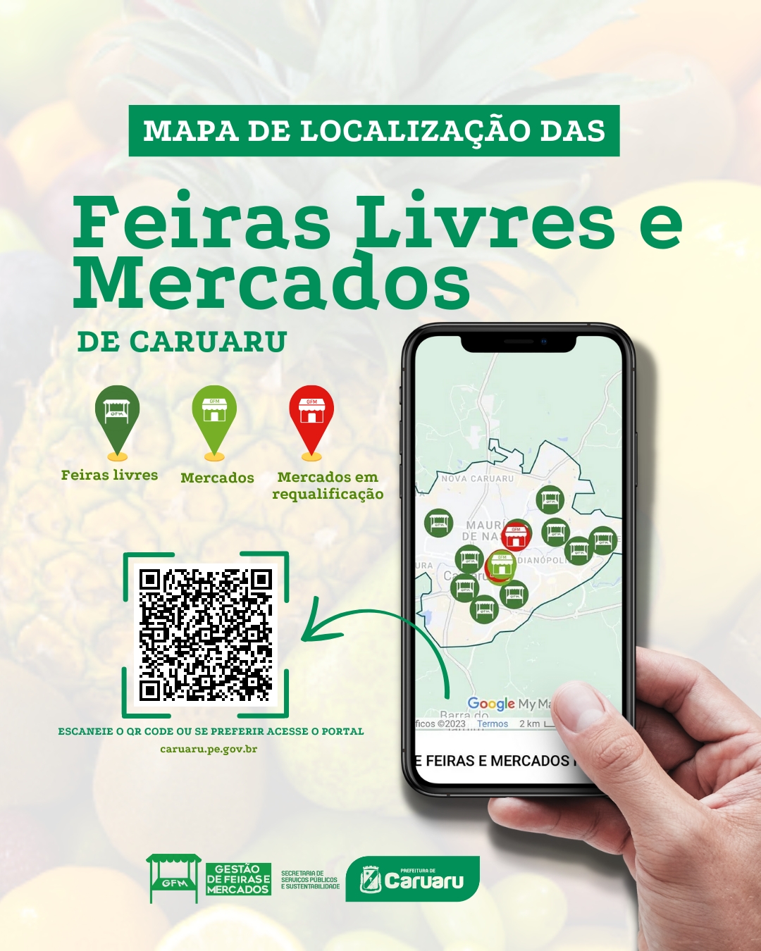 Aplicativo permitirá localizar 16 feiras que acontecem nos bairros da cidade. (Imagem: Divulgação)