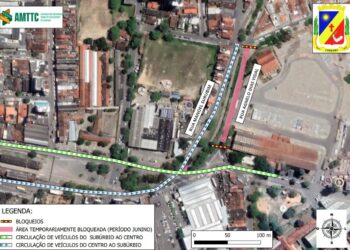 Alteração do fluxo de veículos ficará em vigor até o fim do período junino. (Imagem: AMTTC)