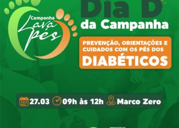 A ação é voltada para a prevenção, orientações e cuidados com os pés dos diabéticos (Imagem: Divulgação)