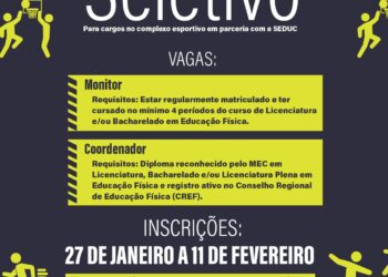 Processo seletivo para estudantes e profissionais de Educação Física está aberto