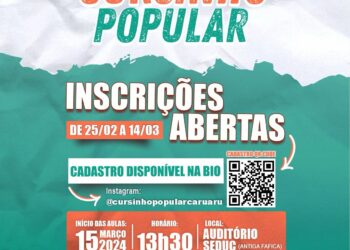 Cursinho gratuito para estudantes do Ensino Médio está com inscrições abertas em Caruaru