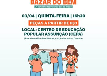 Bazar solidário será realizado em Caruaru na próxima quinta-feira (3)