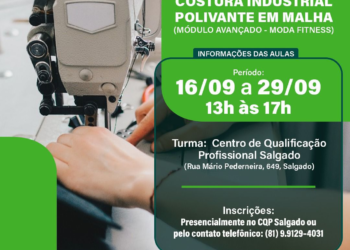 Caruaru abre inscrições para curso de Costura Industrial Polivalente em Malha