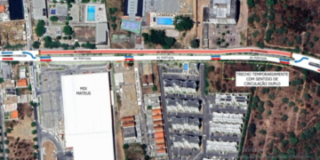 Av. Portugal tem área interditada para realização de obra&nbsp;
